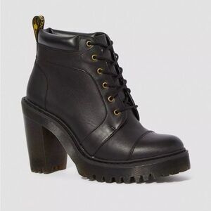 Dr Martens Averil Leather Heeledh Ankle Boots - Black